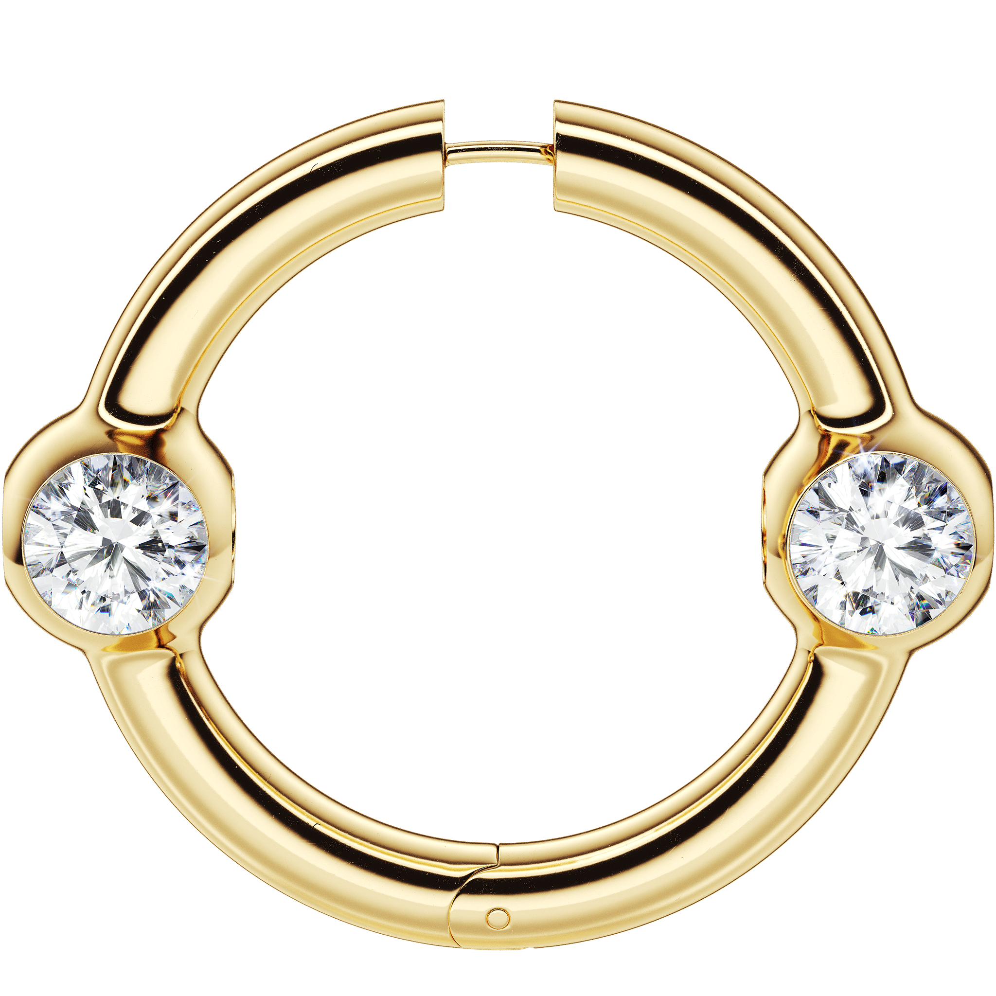 A detail of Hoop With Gems XXL in Gold